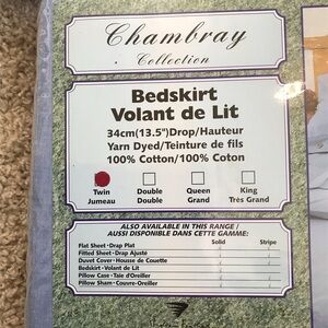 - Chambray collection bed skirt blue twin